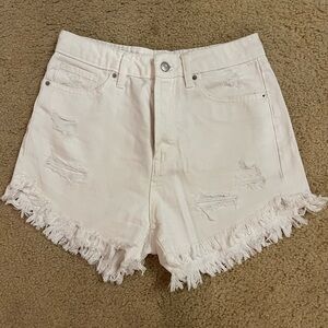 Women's Frayed High waisted  Denim Shorts